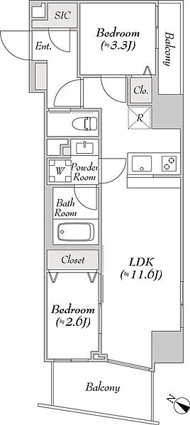 ルミーク北品川 ｜東京都品川区北品川2丁目(賃貸マンション2LDK・3階・42.11㎡)の写真 その2