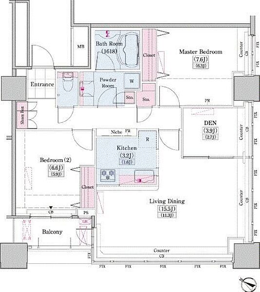 レジディアタワー上池袋（タワー棟） ｜東京都豊島区上池袋1丁目(賃貸マンション2SLDK・17階・81.85㎡)の写真 その2