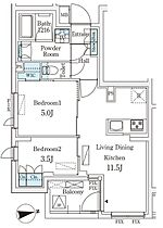 若葉ビューアパートメント  ｜ 東京都新宿区若葉1丁目（賃貸マンション2LDK・3階・46.00㎡） その2