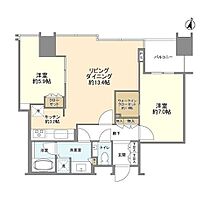 大崎ウエストシティタワーズ　E棟  ｜ 東京都品川区大崎2丁目（賃貸マンション2LDK・24階・68.25㎡） その2