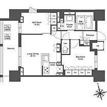 LIBR GRANT 西新宿EAST  ｜ 東京都新宿区西新宿8丁目（賃貸マンション2LDK・13階・54.00㎡） その2