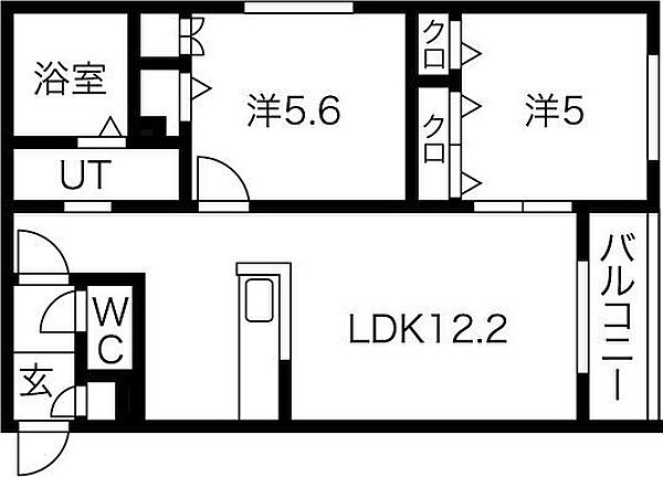 Halenix 北円山 306｜北海道札幌市中央区北五条西20丁目(賃貸マンション2LDK・3階・52.76㎡)の写真 その3