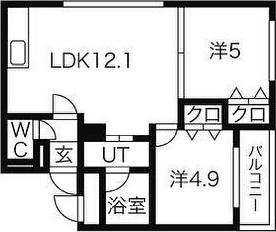 Casa Verde宮の森 103｜北海道札幌市中央区宮の森三条5丁目(賃貸マンション2LDK・1階・45.37㎡)の写真 その3