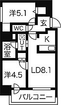 Privel山鼻 壱番館 1205 ｜ 北海道札幌市中央区南九条西12丁目1-36（賃貸マンション2LDK・12階・45.50㎡） その2