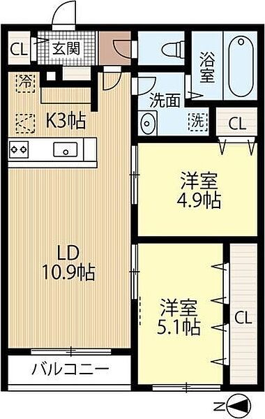 Atlantis発寒 506｜北海道札幌市西区発寒六条5丁目(賃貸マンション2LDK・5階・54.72㎡)の写真 その2