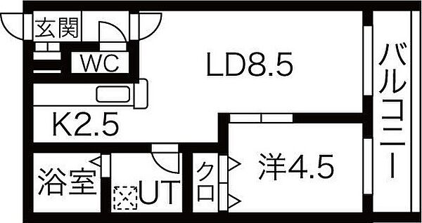 ラパスHIRAGISHI 303｜北海道札幌市豊平区平岸四条10丁目(賃貸マンション1LDK・3階・31.61㎡)の写真 その2