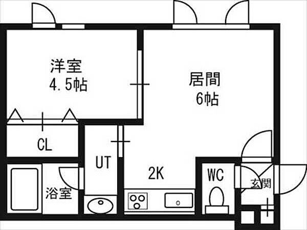 リッチタウン栄通参番館 205｜北海道札幌市豊平区月寒東五条11丁目(賃貸アパート1DK・2階・26.27㎡)の写真 その3