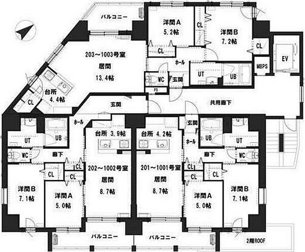 グランメールアサヒVII 202｜北海道札幌市白石区本郷通3丁目南(賃貸マンション2LDK・2階・66.00㎡)の写真 その5