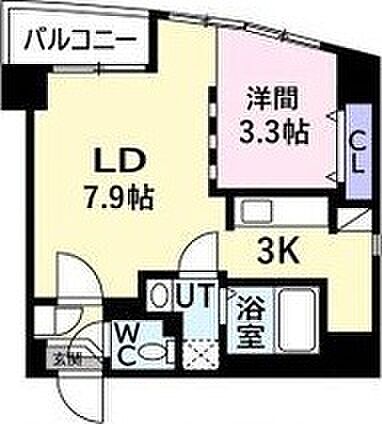 PRIVE菊水 603｜北海道札幌市白石区菊水一条4丁目(賃貸マンション1LDK・6階・33.26㎡)の写真 その3