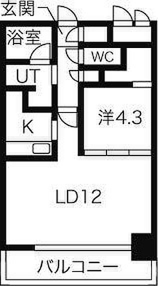 TEADA南6条(ティーダミナミ6ジョウ) 1203｜北海道札幌市中央区南六条西2丁目(賃貸マンション1LDK・12階・43.82㎡)の写真 その2