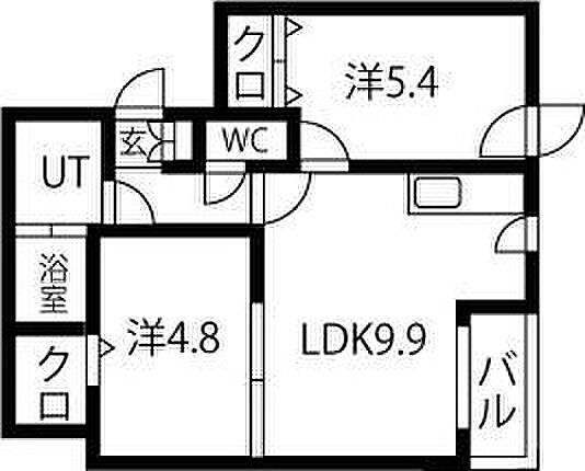 ステラ北円山 302｜北海道札幌市中央区北六条西21丁目(賃貸マンション2LDK・3階・44.73㎡)の写真 その3