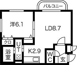 グレートヒルズ壱番館 205 ｜ 北海道札幌市西区二十四軒三条6丁目7-20（賃貸マンション1LDK・2階・39.18㎡） その2