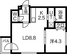 RS3-2 402 ｜ 北海道札幌市西区二十四軒三条2丁目8-25（賃貸マンション1LDK・4階・34.58㎡） その2