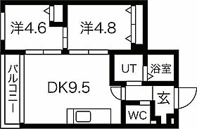 グランコンフォート札幌 201 ｜ 北海道札幌市北区北二十二条西5丁目1-34（賃貸マンション2LDK・2階・34.04㎡） その2