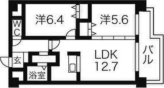 sezon143 201｜北海道札幌市北区北十四条西3丁目(賃貸マンション2LDK・2階・55.93㎡)の写真 その3