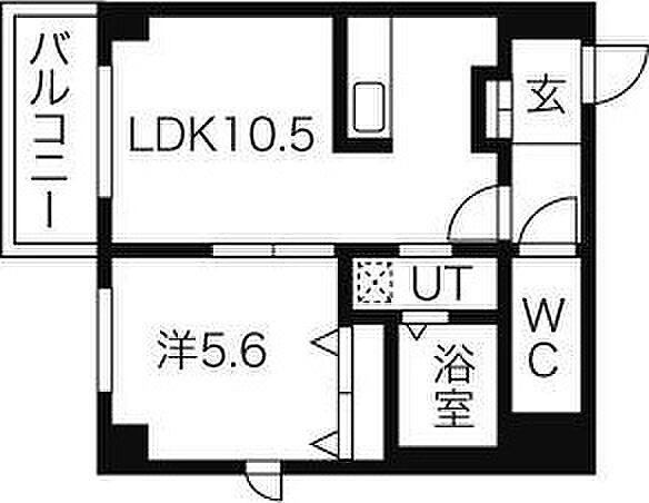 foresta 502｜北海道札幌市豊平区中の島一条4丁目(賃貸マンション1LDK・5階・40.95㎡)の写真 その3