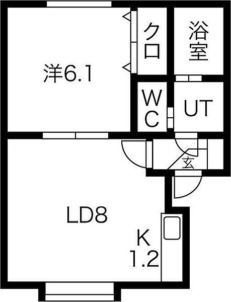 exceed南11条 203｜北海道札幌市中央区南十一条西13丁目(賃貸アパート1LDK・2階・33.68㎡)の写真 その3