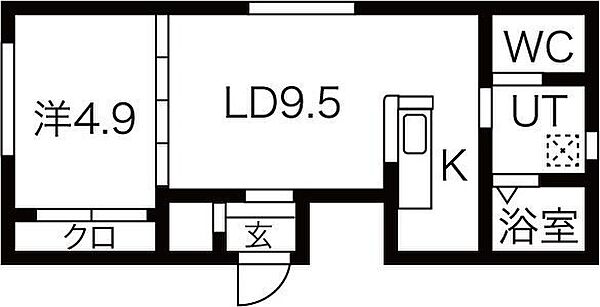 clay palace中の島 403｜北海道札幌市豊平区中の島二条2丁目(賃貸マンション1LDK・4階・33.67㎡)の写真 その3