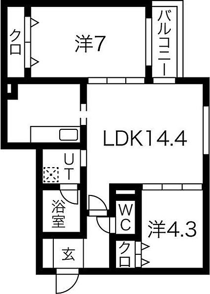 CASA宮の森 402｜北海道札幌市中央区宮の森一条7丁目(賃貸マンション2LDK・4階・56.18㎡)の写真 その3