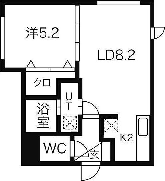 asterope24 205｜北海道札幌市西区二十四軒三条5丁目(賃貸マンション1LDK・2階・34.56㎡)の写真 その5