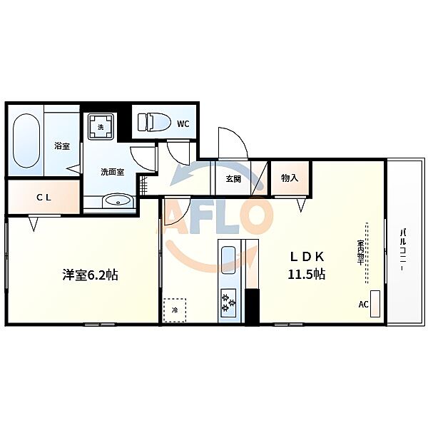 アールズコート ｜大阪府大阪市東住吉区田辺4丁目(賃貸アパート1LDK・2階・44.21㎡)の写真 その2