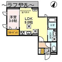 埼玉県所沢市上新井1丁目（賃貸アパート1LDK・1階・34.02㎡） その2