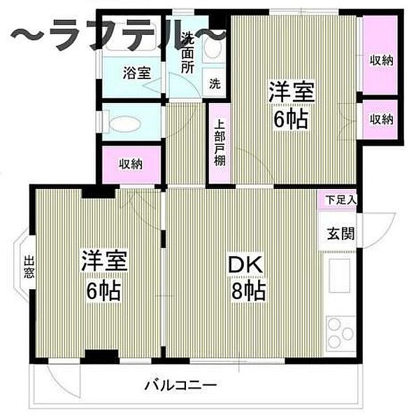 埼玉県所沢市岩岡町(賃貸マンション2DK・2階・41.52㎡)の写真 その2