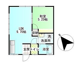 Mコーポ 1LDKの間取図画像