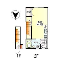 ミルフィーユ2 ワンルームの間取図画像