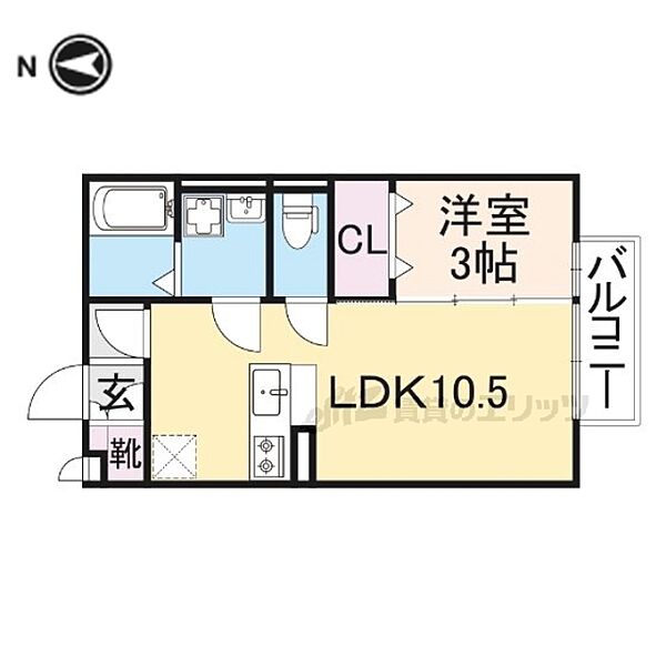 奈良県香芝市狐井(賃貸アパート1LDK・1階・33.61㎡)の写真 その2