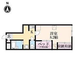 レオパレスサイトウ 1Kの間取図画像