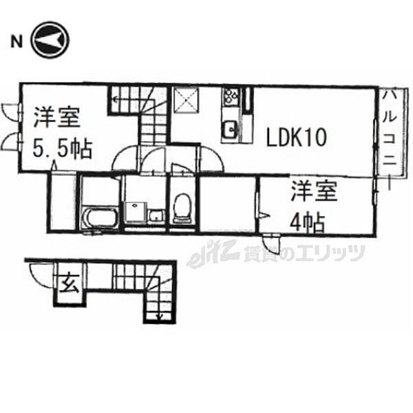 ヴィラルーチェ　Ｂ棟 202｜奈良県橿原市曽我町(賃貸アパート2LDK・2階・54.05㎡)の写真 その2