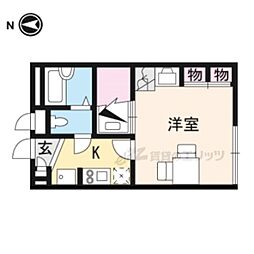 近鉄大阪線 五位堂駅 徒歩14分の賃貸アパート 2階1Kの間取り