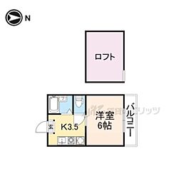 ササタケ 1Kの間取図画像