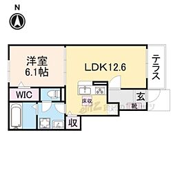 エヴァ グリーン ヴィラ 1LDKの間取図画像