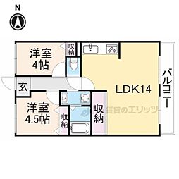 ライオンズマンション大和八木 2LDKの間取図画像