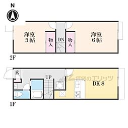 レオパレスめぐみ 1階2DKの間取り