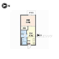 マンション三四四A 1DKの間取図画像