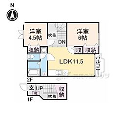 サン・イックス 2LDKの間取図画像