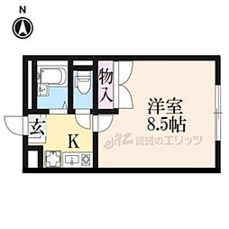 レオパレスエスパールビラ 1Kの間取図画像
