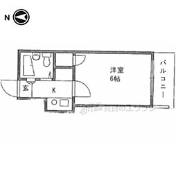 レオパレス美國 1Kの間取図画像