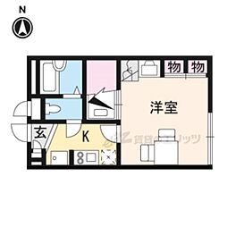 レオパレスアムール 1Kの間取図画像