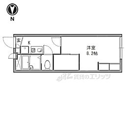 レオパレスユニバース橿原 1Kの間取図画像