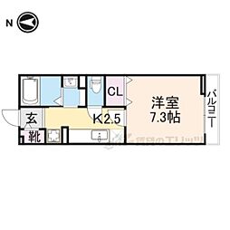 カサ・デル・ソル 1Kの間取図画像