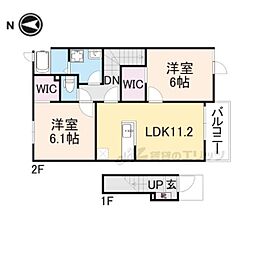 ホワイエシャルル1 2LDKの間取図画像