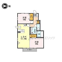 セレッソパティオ2 2LDKの間取図画像