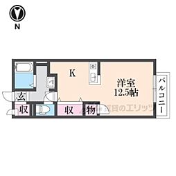 アンシャンテ宮の森1 ワンルームの間取図画像