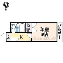 曽我ハイツ 1Kの間取図画像