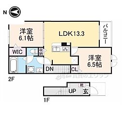 PromenadeMaisonK 2LDKの間取図画像