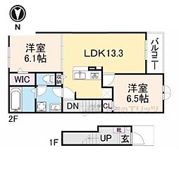 ロイヤルヒルズV 2LDKの間取図画像